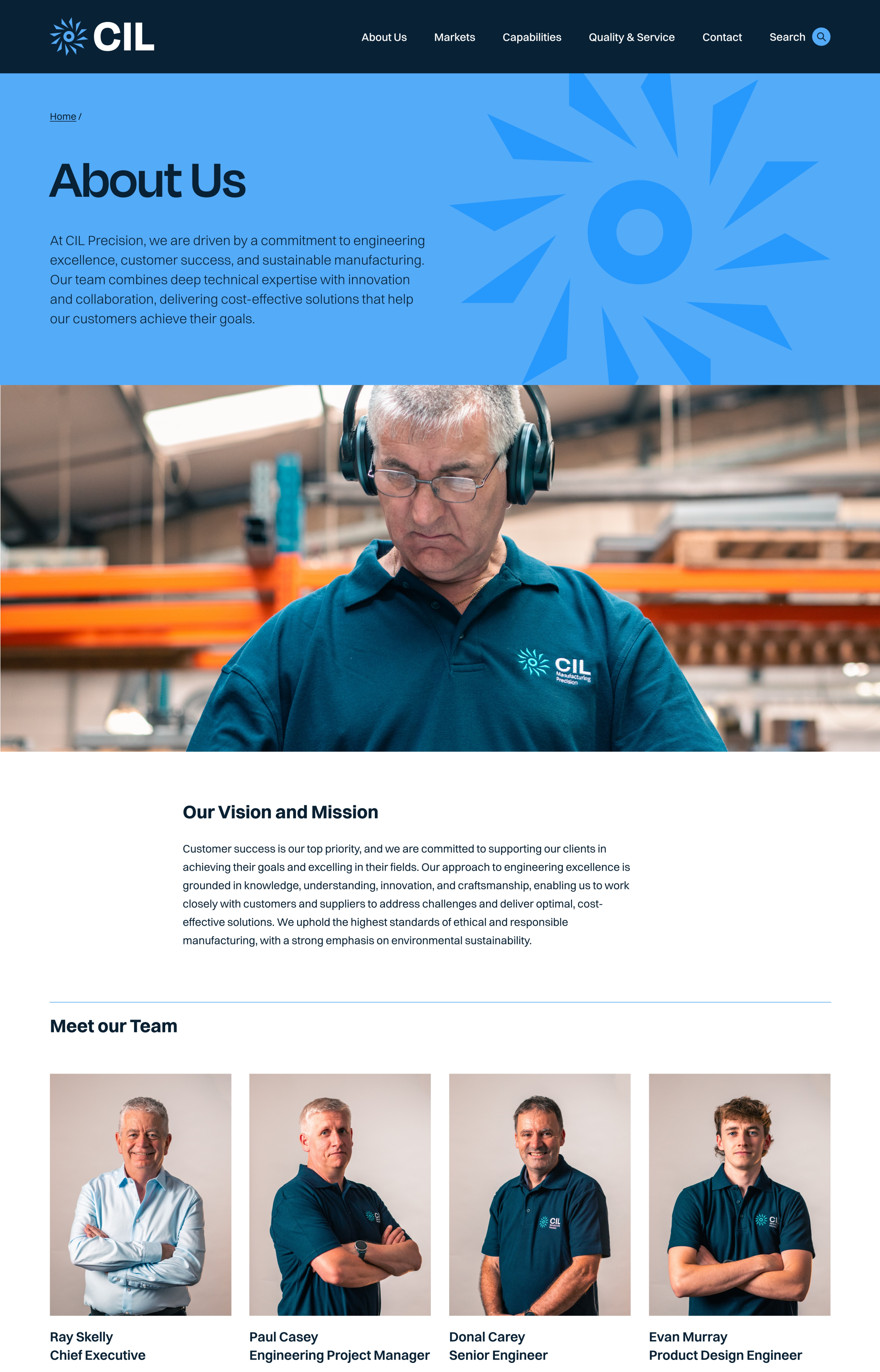 CIL Precision website design and development