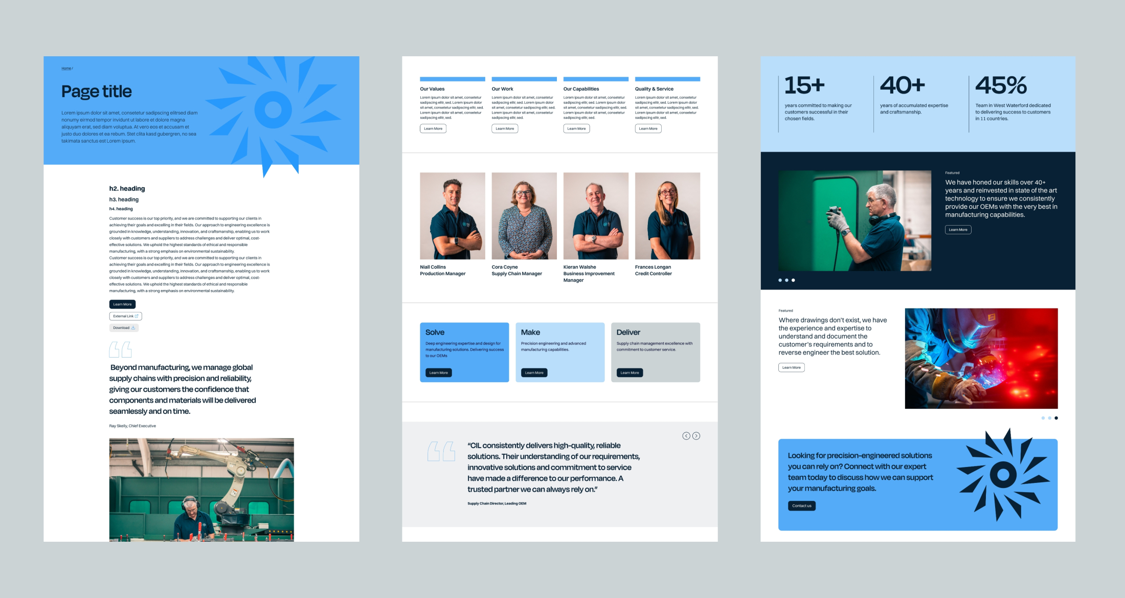 CIL Precision website design and development
