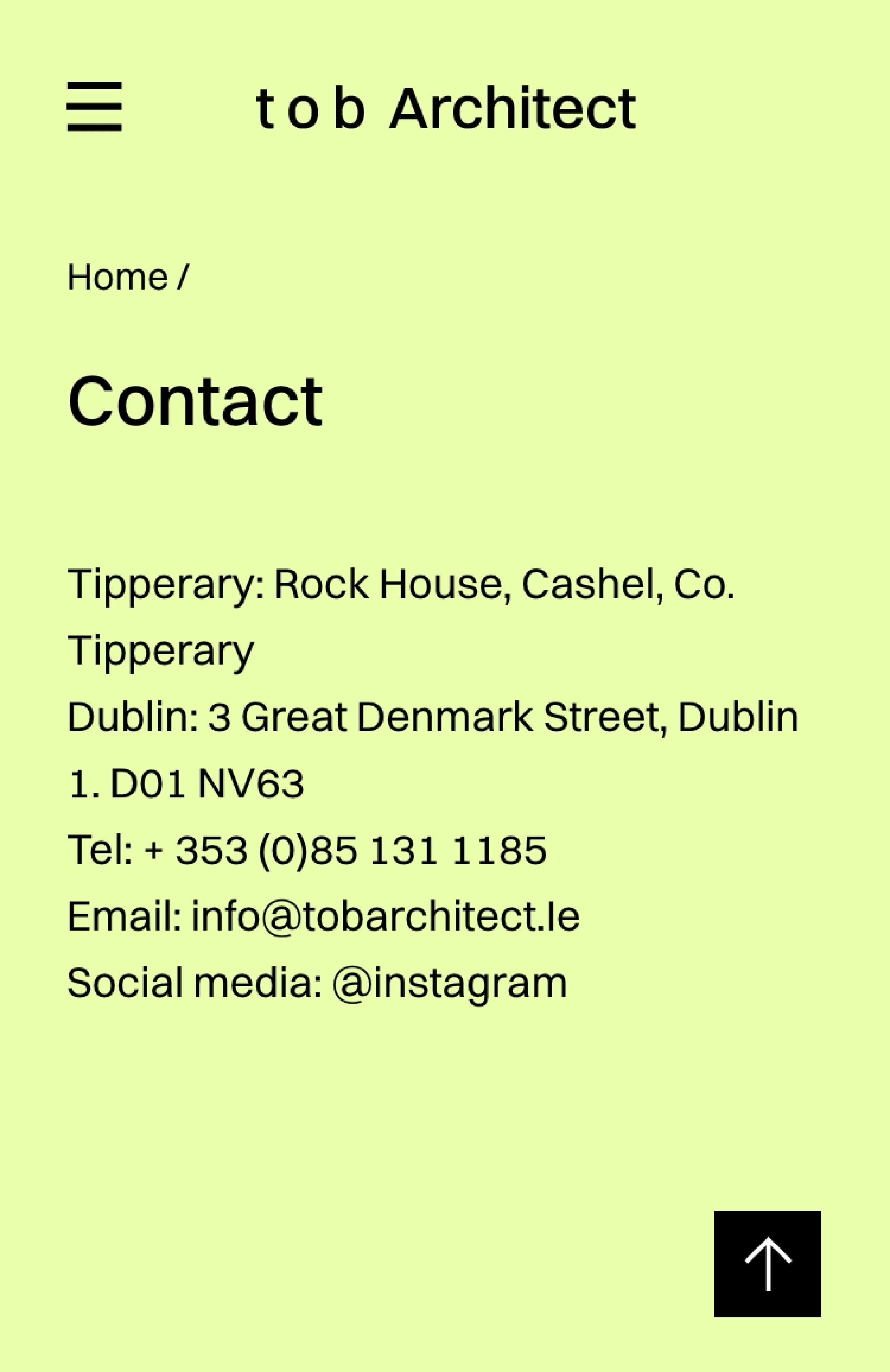 tob architects website design and development